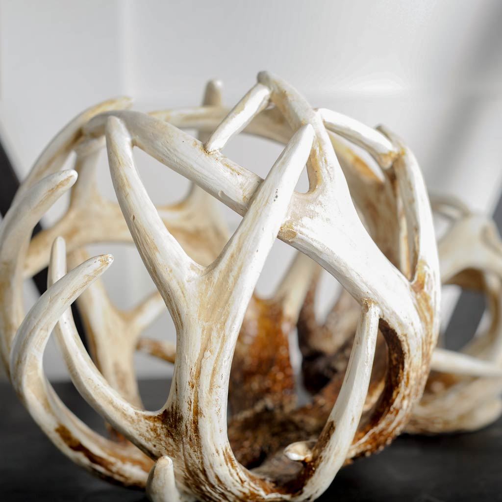 Ramus II (Large) 7L x 7W Brown Antler Shaped Decorative Orb Ball large image 