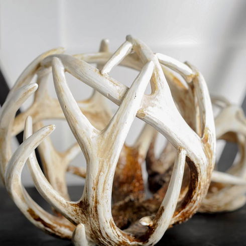 Ramus II (Large) 7L x 7W Brown Antler Shaped Decorative Orb Ball