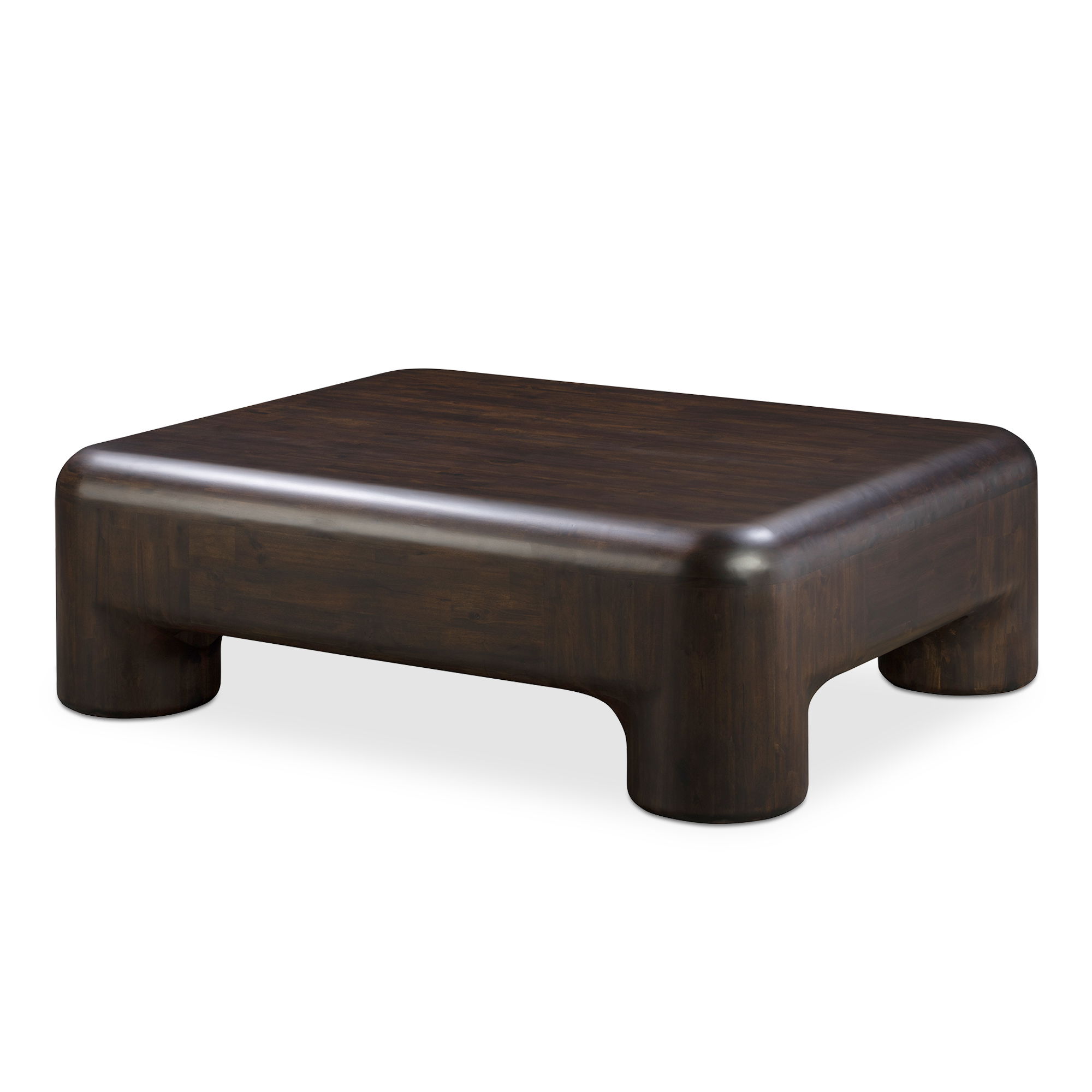 Rowan Coffee Table Dark Brown, by Moe's Home, 50" width x 16" height x 40" depth View 2