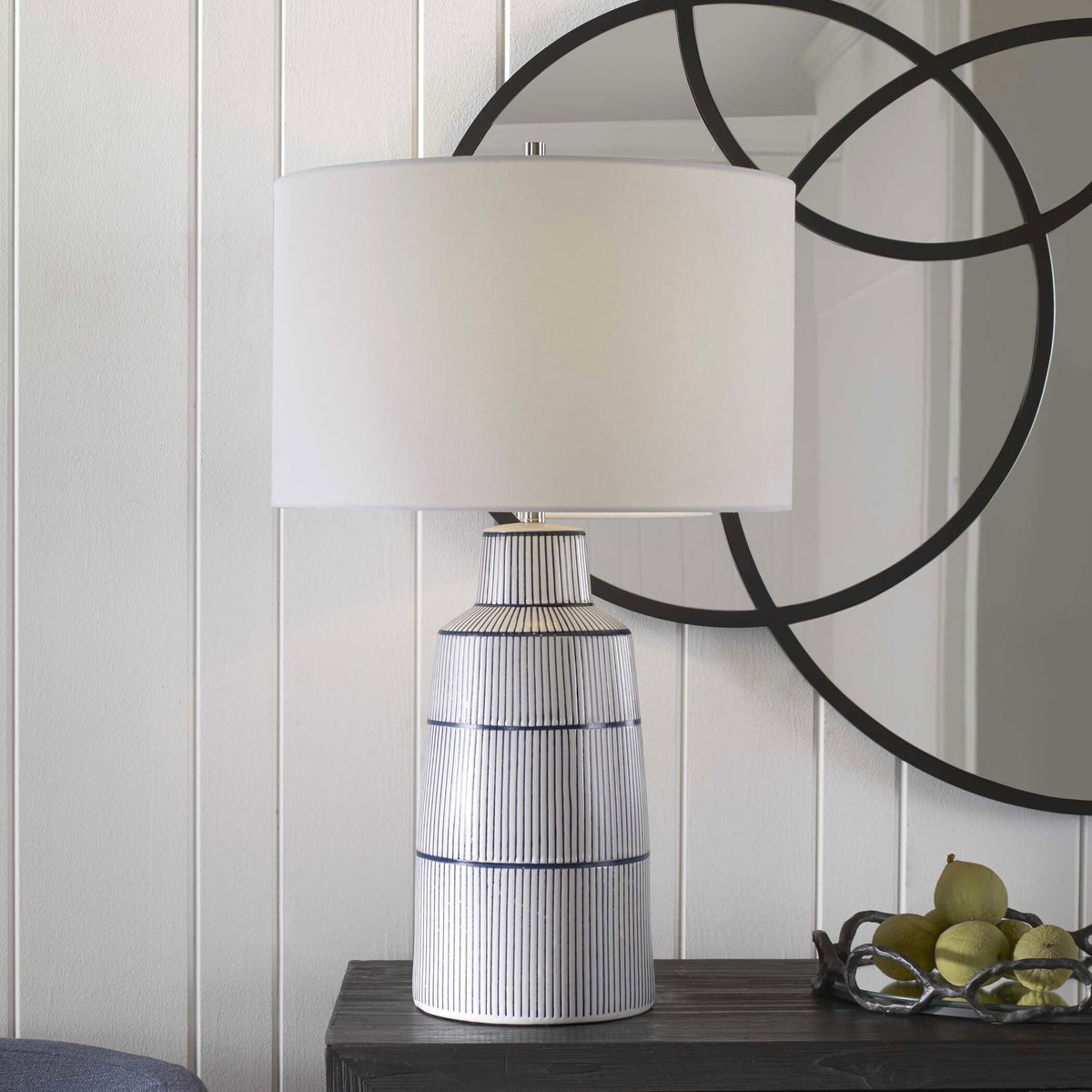 Breton Nautical Stripe Table Lamp, by Uttermost, 1'5" width x 2'4.5" height x 1'5" depth View 2