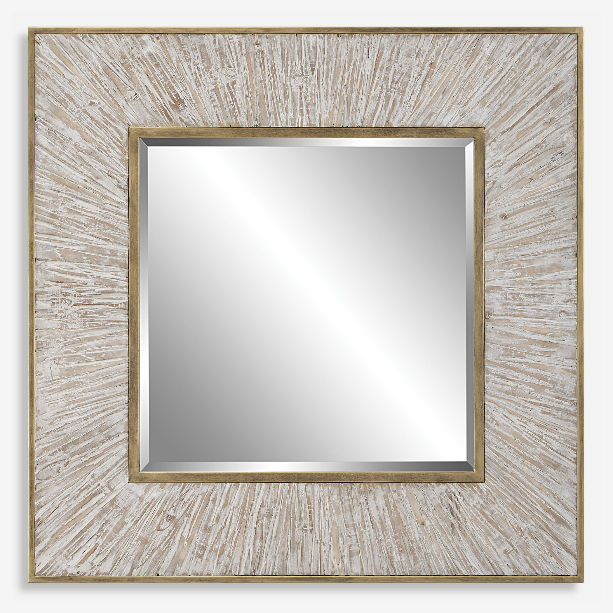 Wharton Whitewashed Square Mirror large image 