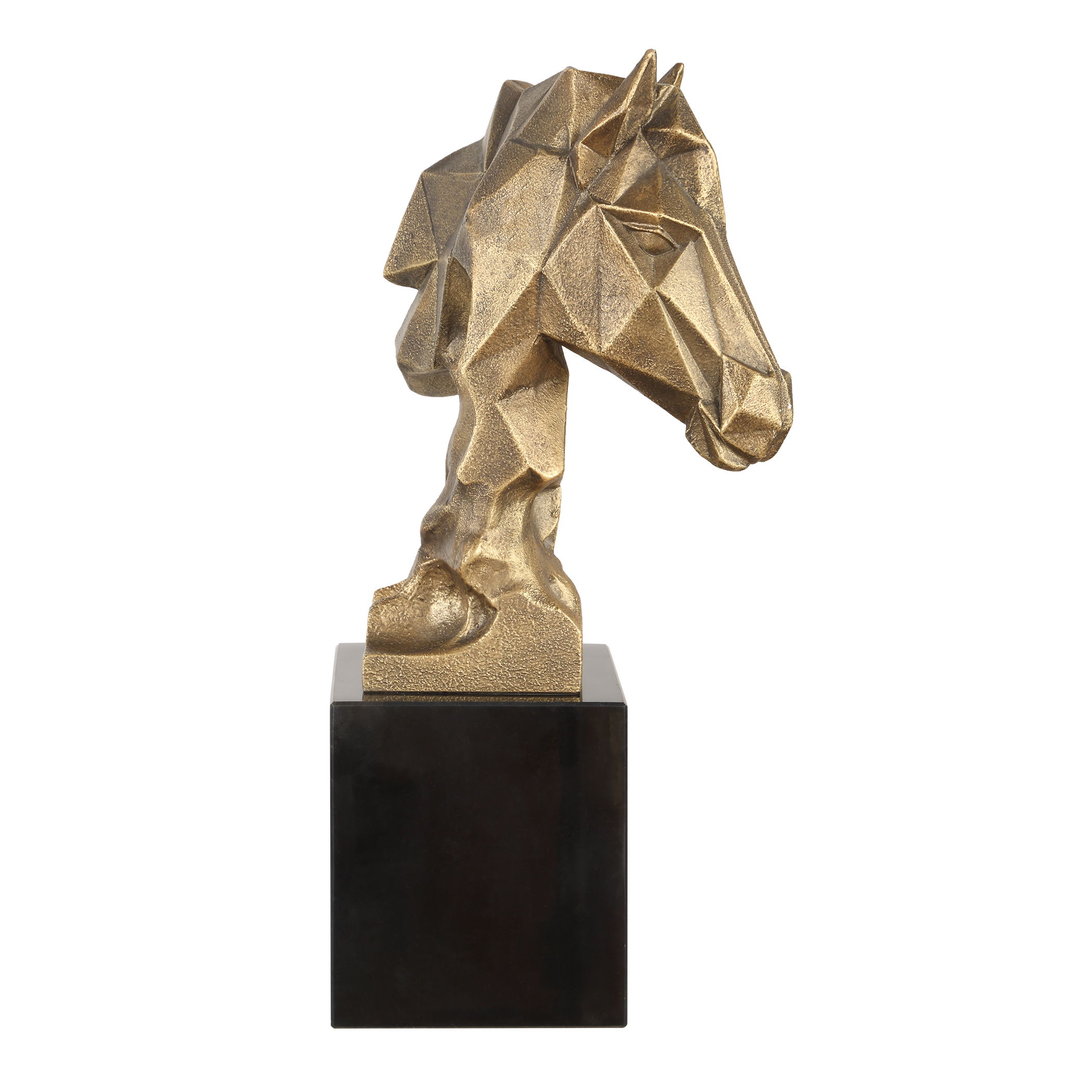 Chiseled Horse Bust Sculpture large image 