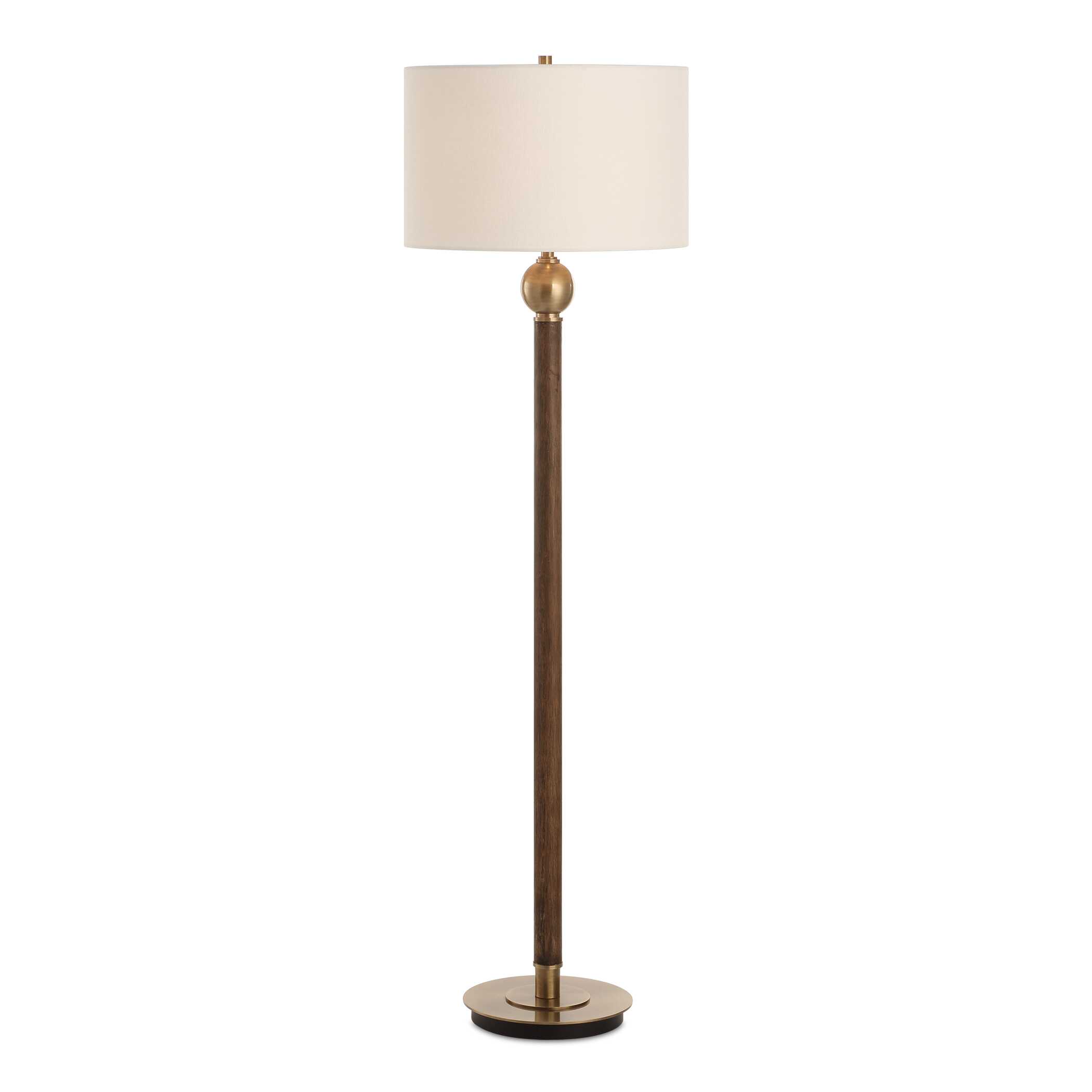 Keros Dark Oak Floor Lamp, by Uttermost, 18" width x 62" height x 18" depth View 1