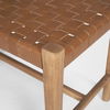 Shane Brown Wood with Woven Brown Leather Bench thumbnail 9