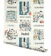 City Maps Blue & Red Peel & Stick Wallpaper, by York Wall, 20' length x 2'3" width x 0.02" depth thumbnail 5