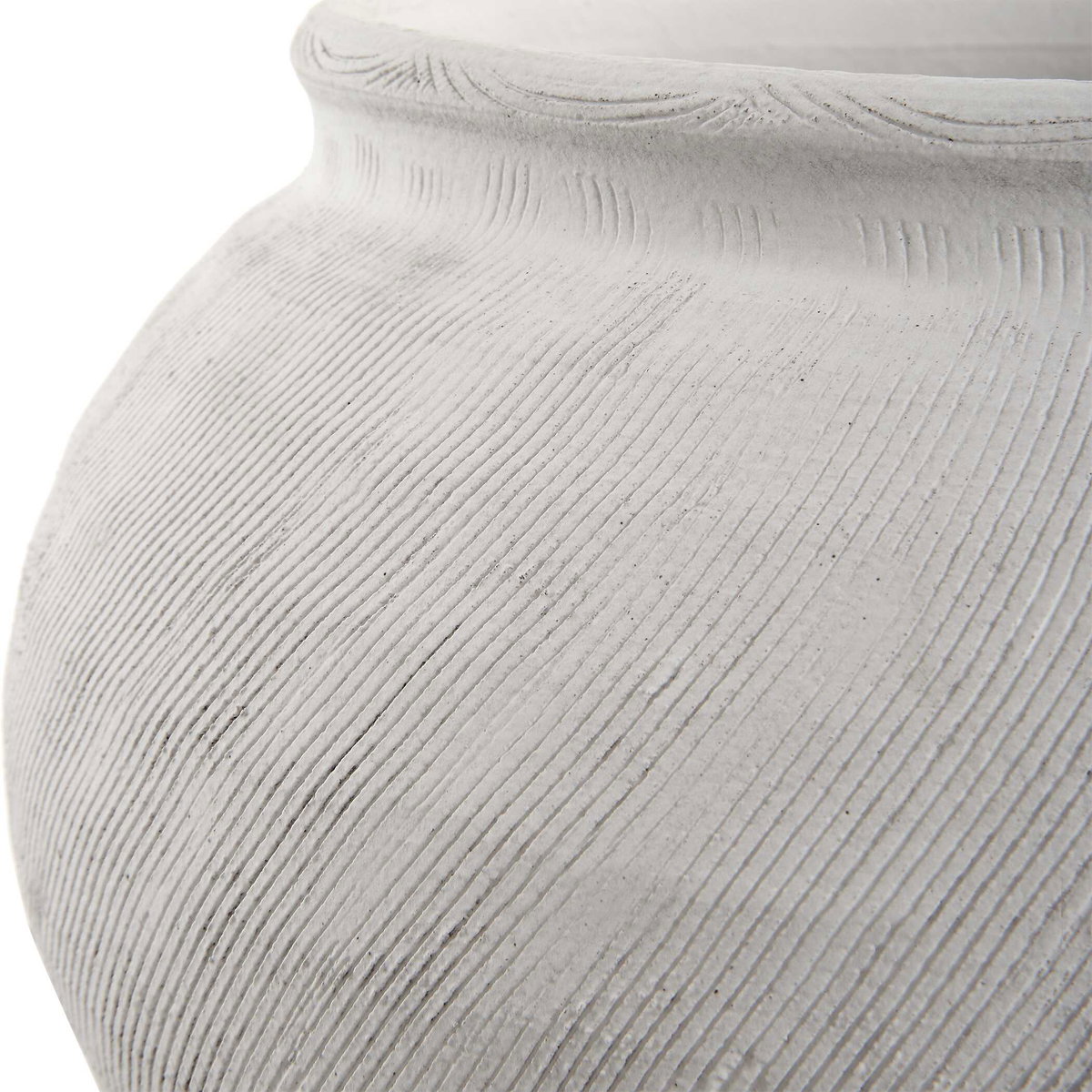 Floreana Round White Vase, by Uttermost, 12" width x 9" height x 12" depth View 7
