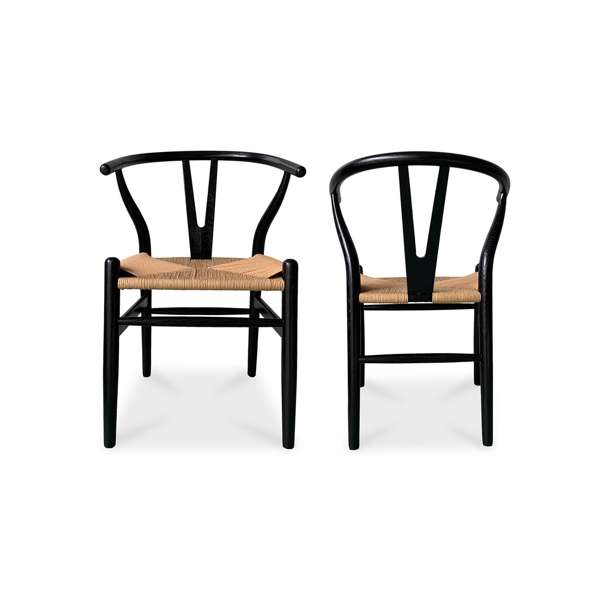 Ventana Dining Chair Black And Natural - Set Of Two, by Moe's Home, 19.5" width x 31" height x 16.5" depth View 2