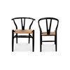 Ventana Dining Chair Black And Natural - Set Of Two, by Moe's Home, 19.5" width x 31" height x 16.5" depth thumbnail 2