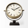 Houston Gold Metal Half Moon Base Table Clock, by Mercana, 4" length x 12" width x 13" height thumbnail 7