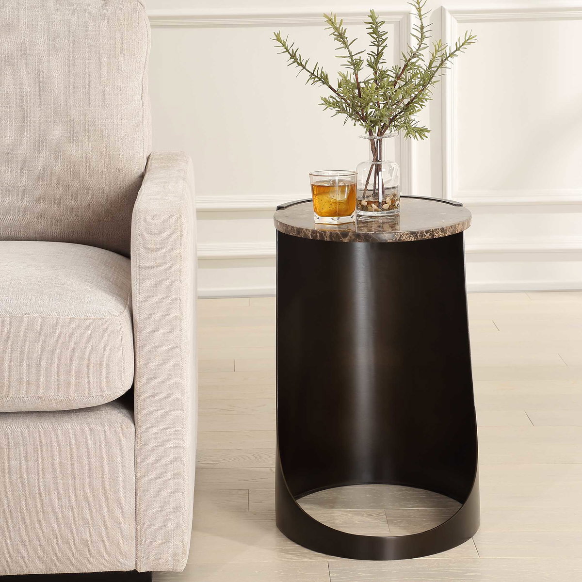 Welling Modern Metal Side Table, Furniture by Uttermost, 20" width x 22" height x 13.75" depth View 4