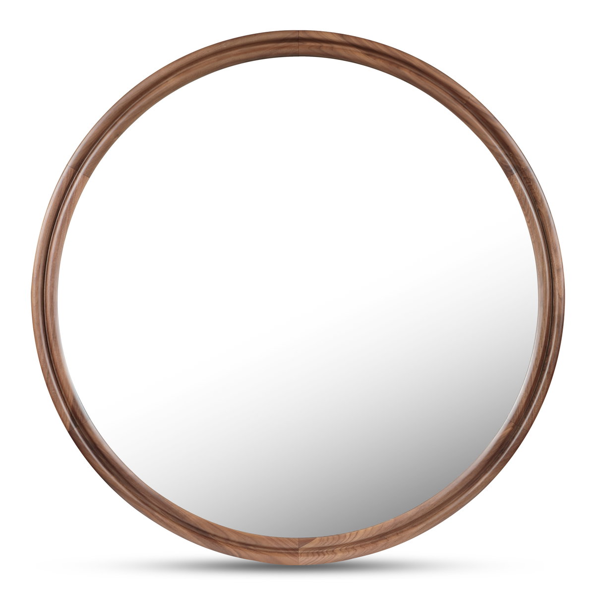 Alcott Large Round Mirror Walnut, by Moe's Home, 48" width x 48" height x 1.06" depth View 1
