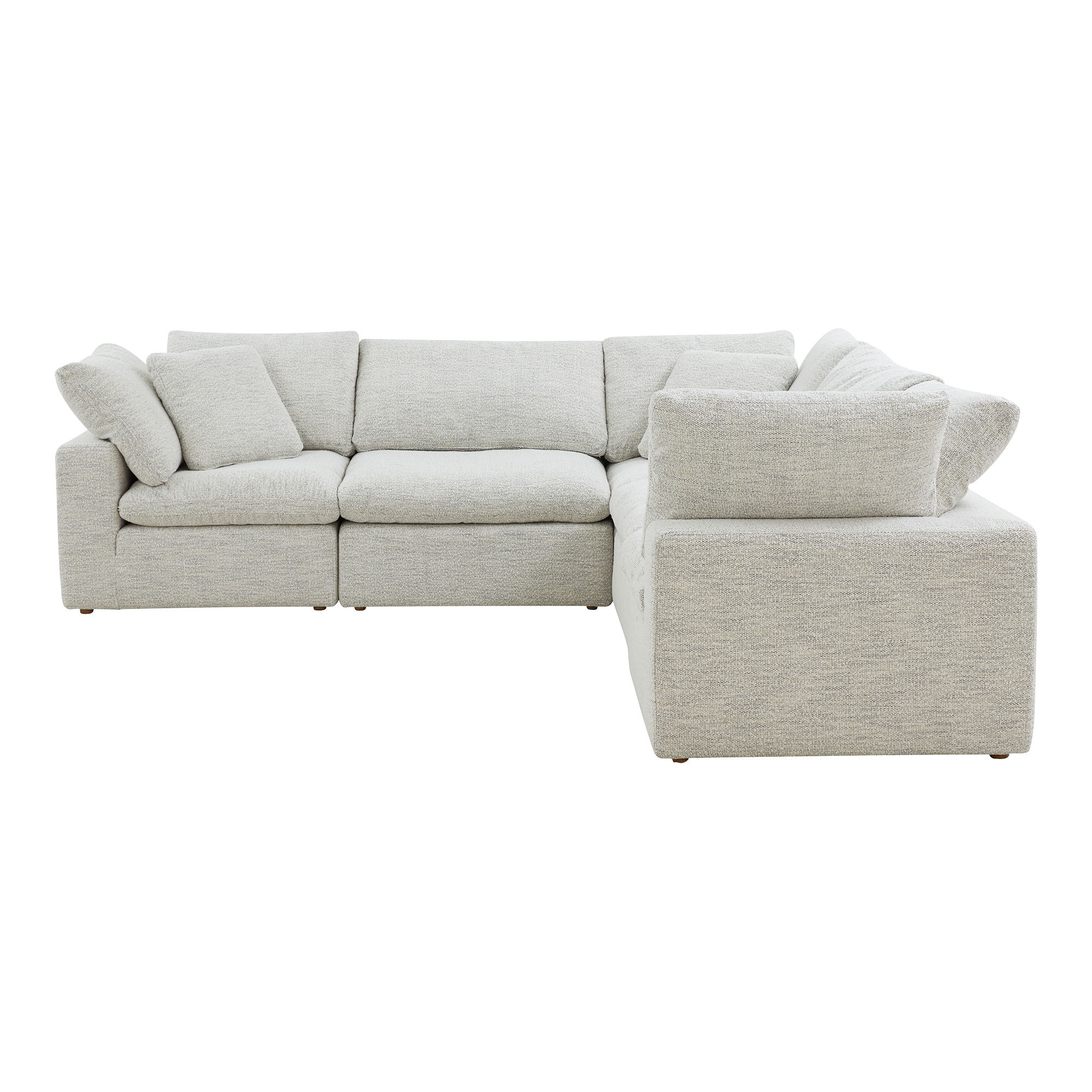 Terra Condo Classic L-shaped Modular Sectional Coastside Sand, Sectional Sofa by Moe's Home, 114" width x 32" height x 114" depth View 3