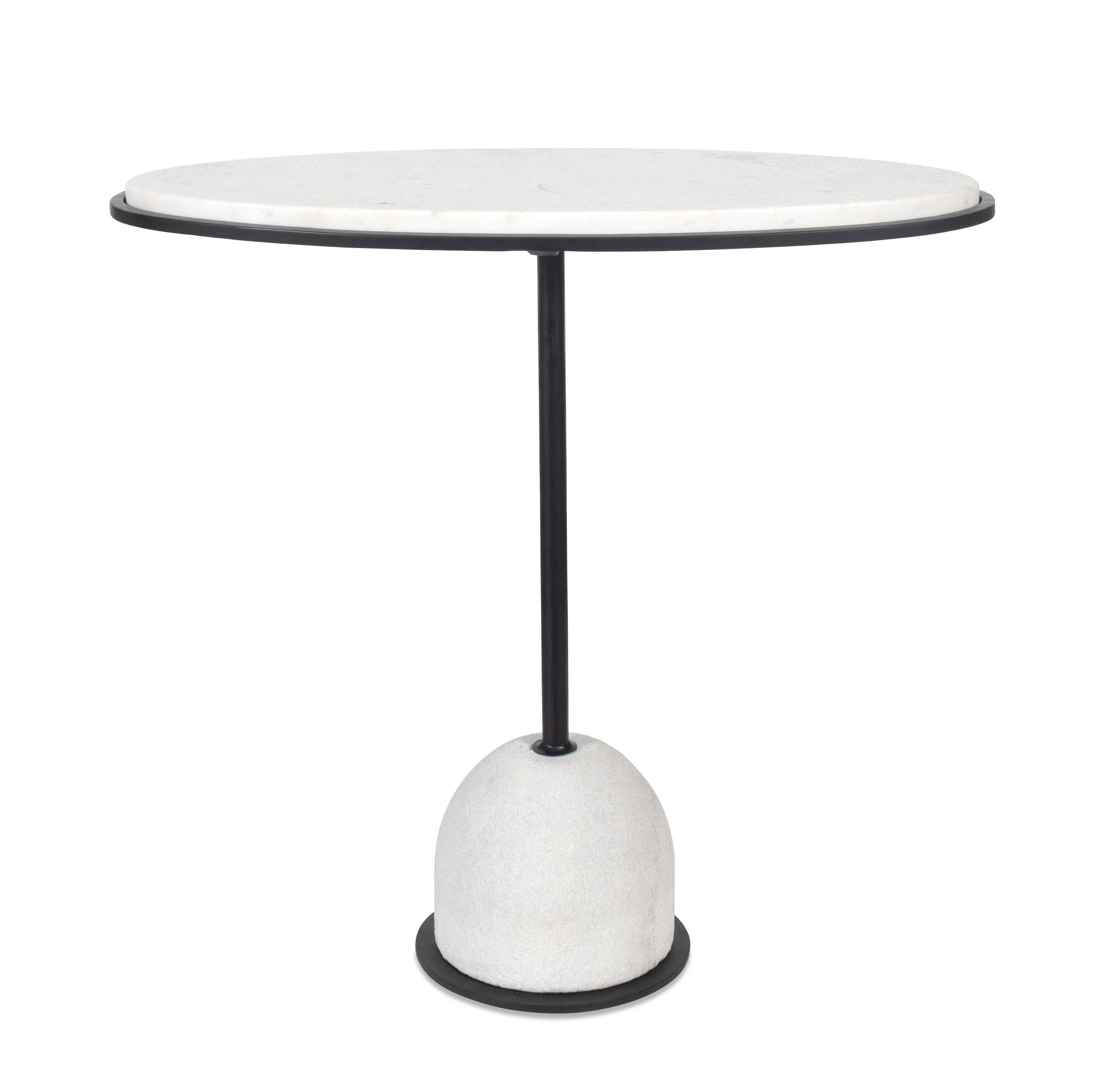 Morro White Marble Side Table, Furniture by Uttermost, 24.25" width x 23.25" height x 10.5" depth View 1
