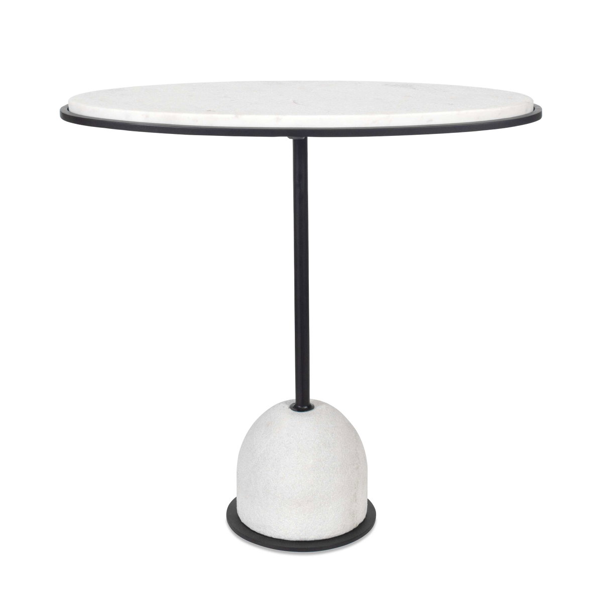 Morro White Marble Side Table, Side & End Table by Uttermost, 24.25" width x 23.25" height x 10.5" depth View 1