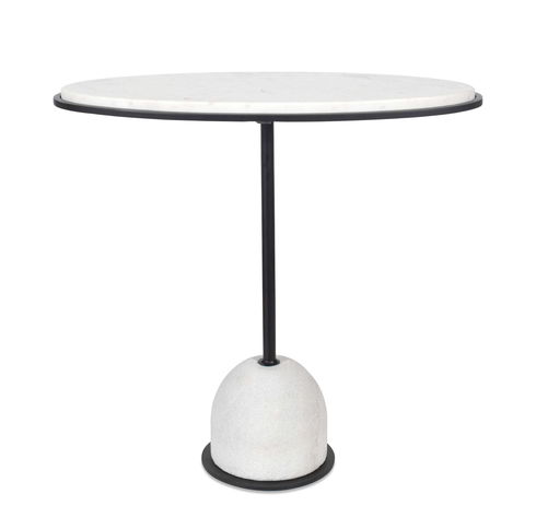 Morro White Marble Side Table