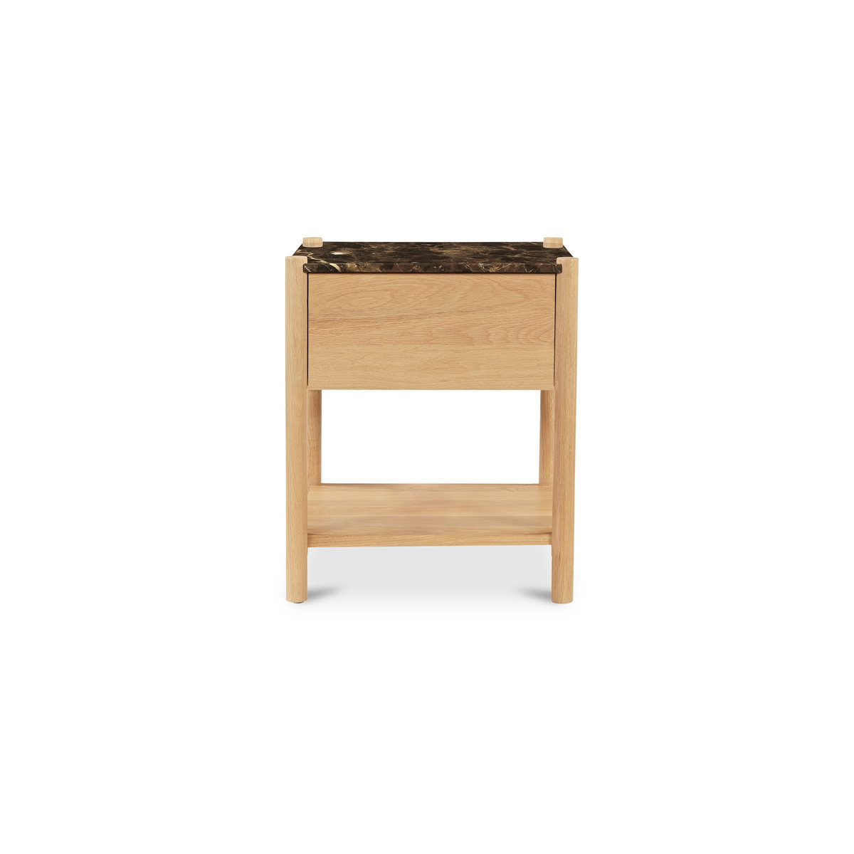 Elio Nightstand Dark Emperador Marble, by Moe's Home, 20" width x 24" height x 17" depth View 1
