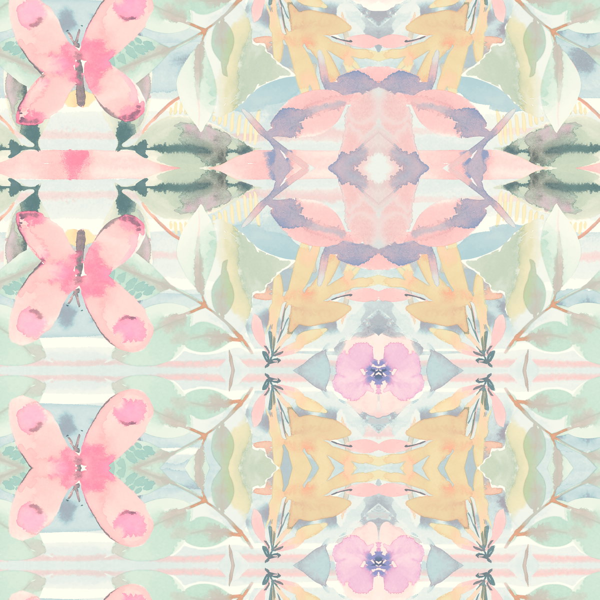 Synchronized Pink & Yellow Wallpaper, by York Wall, 33' length x 1'8.5" width x 0.02" depth
