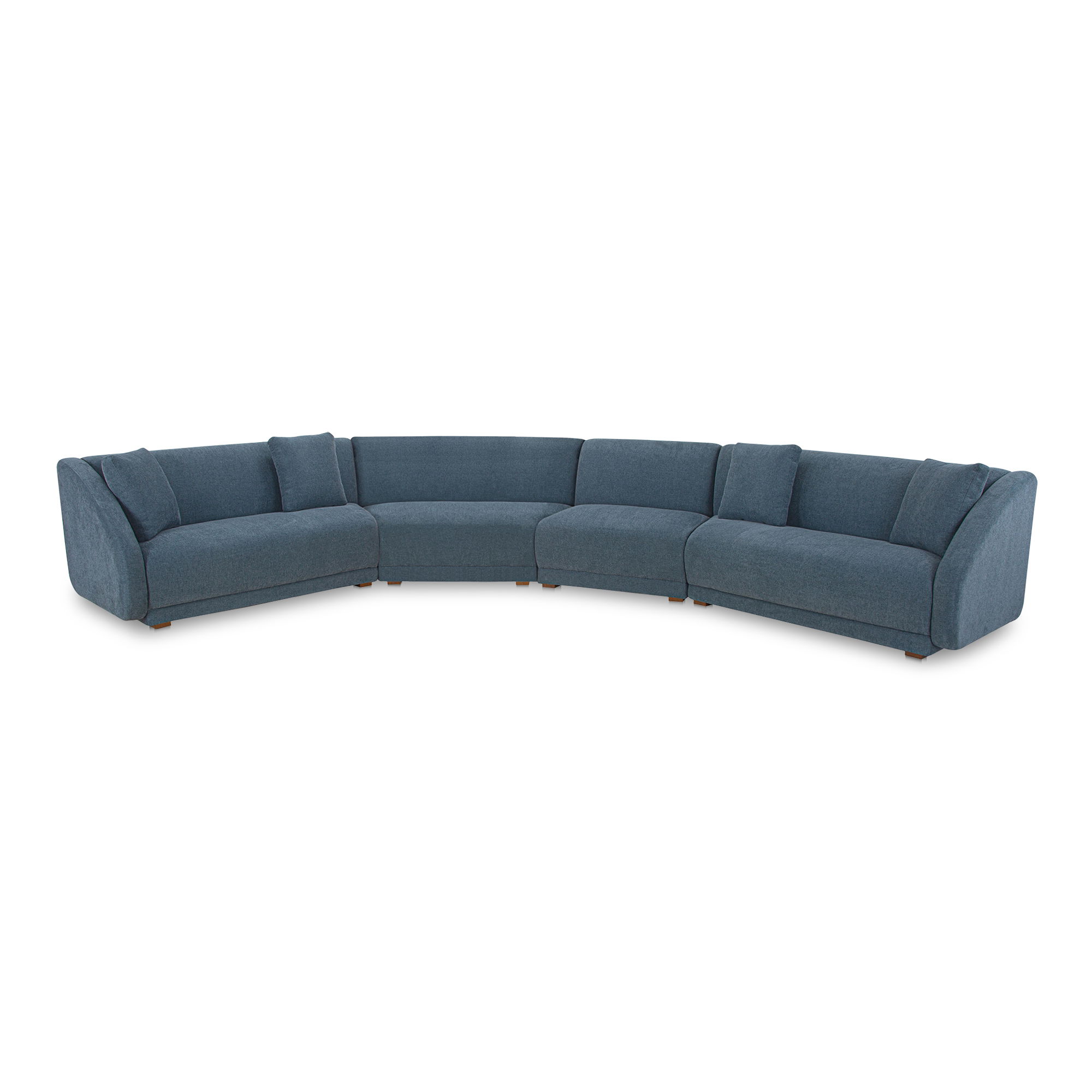 Fraser 4 Piece Modular Sectional Deep Blue, Sectional Sofa by Moe's Home, 192" width x 31.5" height x 34.29" depth View 1