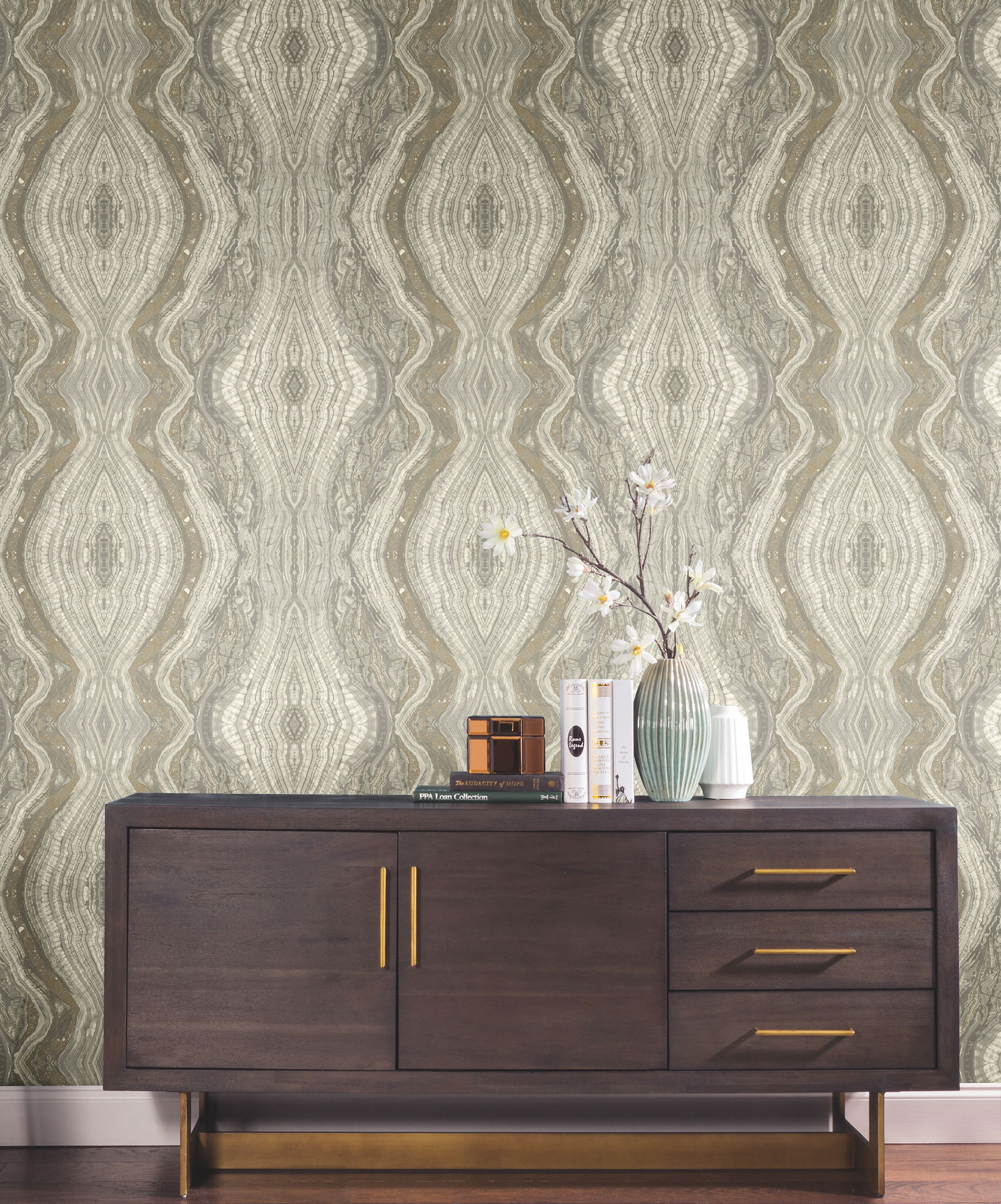 Kaleidoscope Light Grey Wallpaper large image 