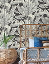 Banana Leaf Black & White Wallpaper thumbnail 2