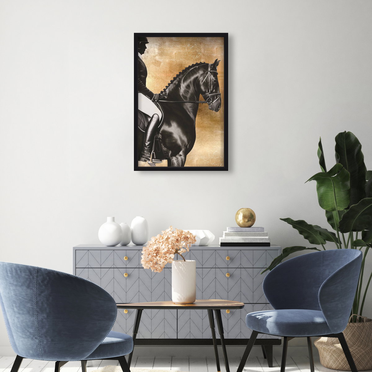 Taming the Rhythm Gold I - With Hand-Applied Gold Leaf (Gold Leaf), Art by Oliver Gal,  20x30 View 3