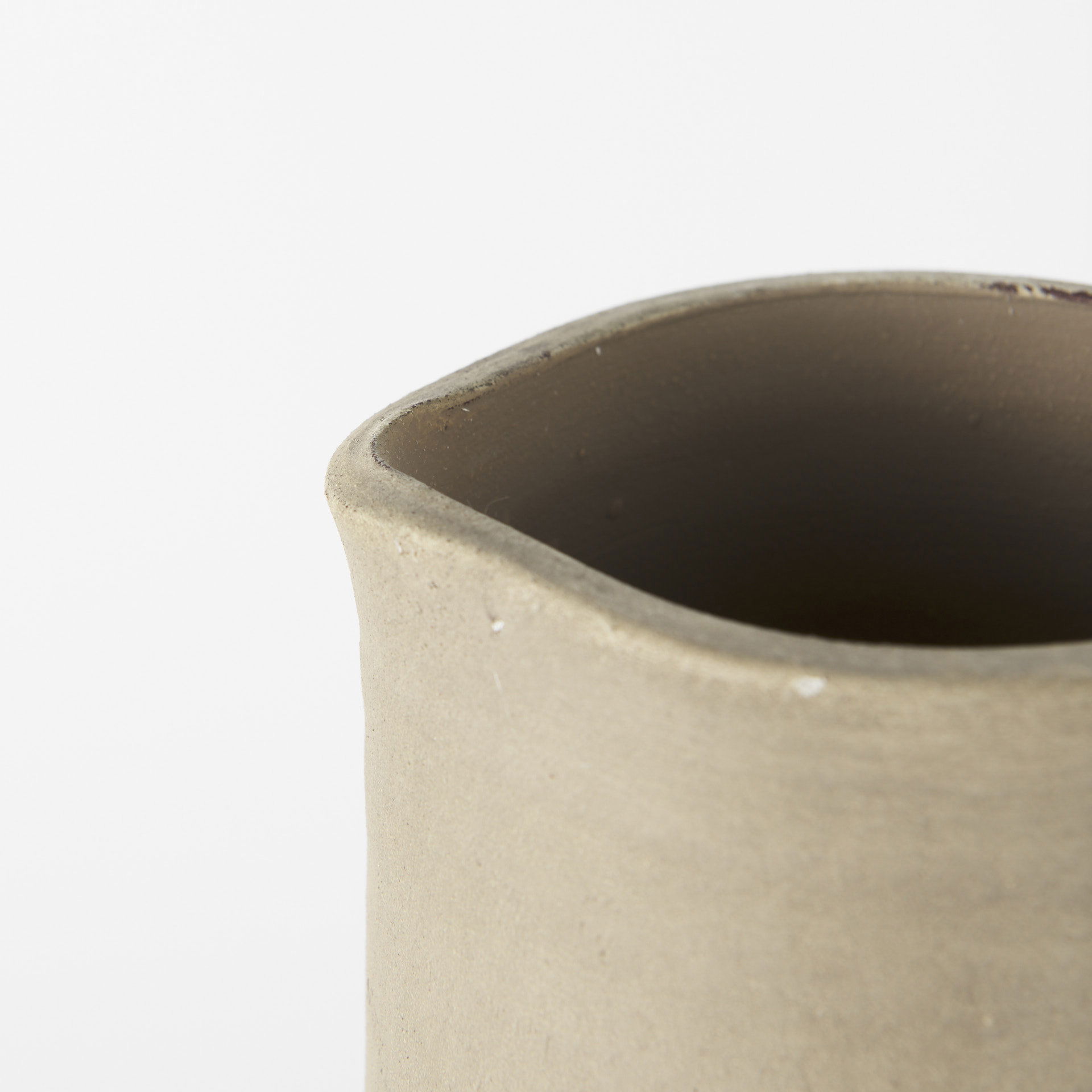 Garand Large 18.8H Two-Toned White Natural Ceramic Jug large image 