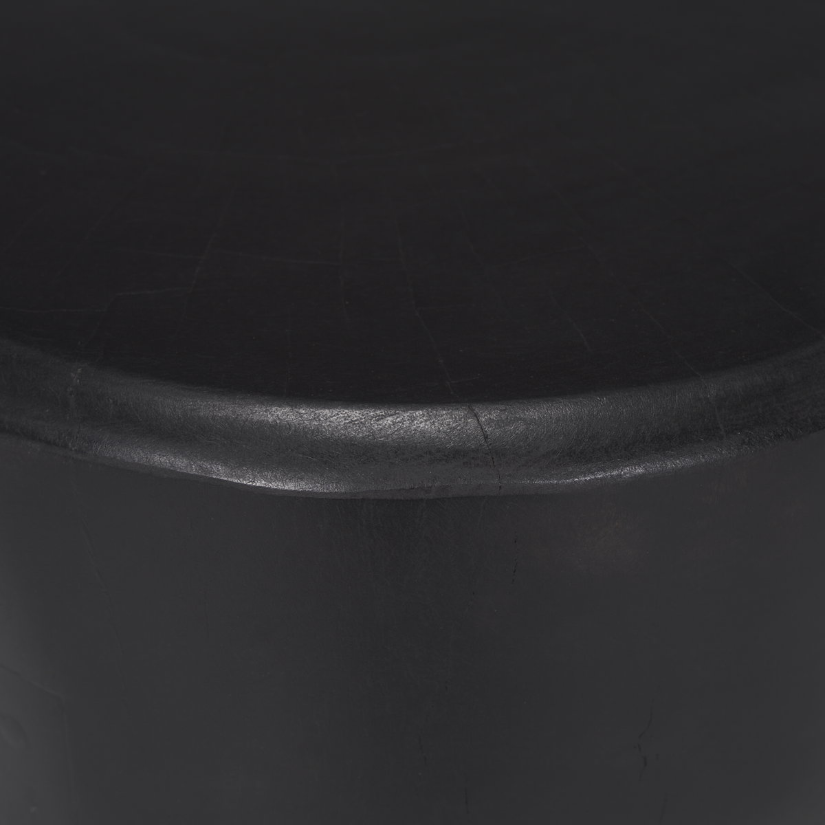 Riya Solid Black Wooden Stool, Ottoman by Mercana, 15" length x 15" width x 19" height View 8