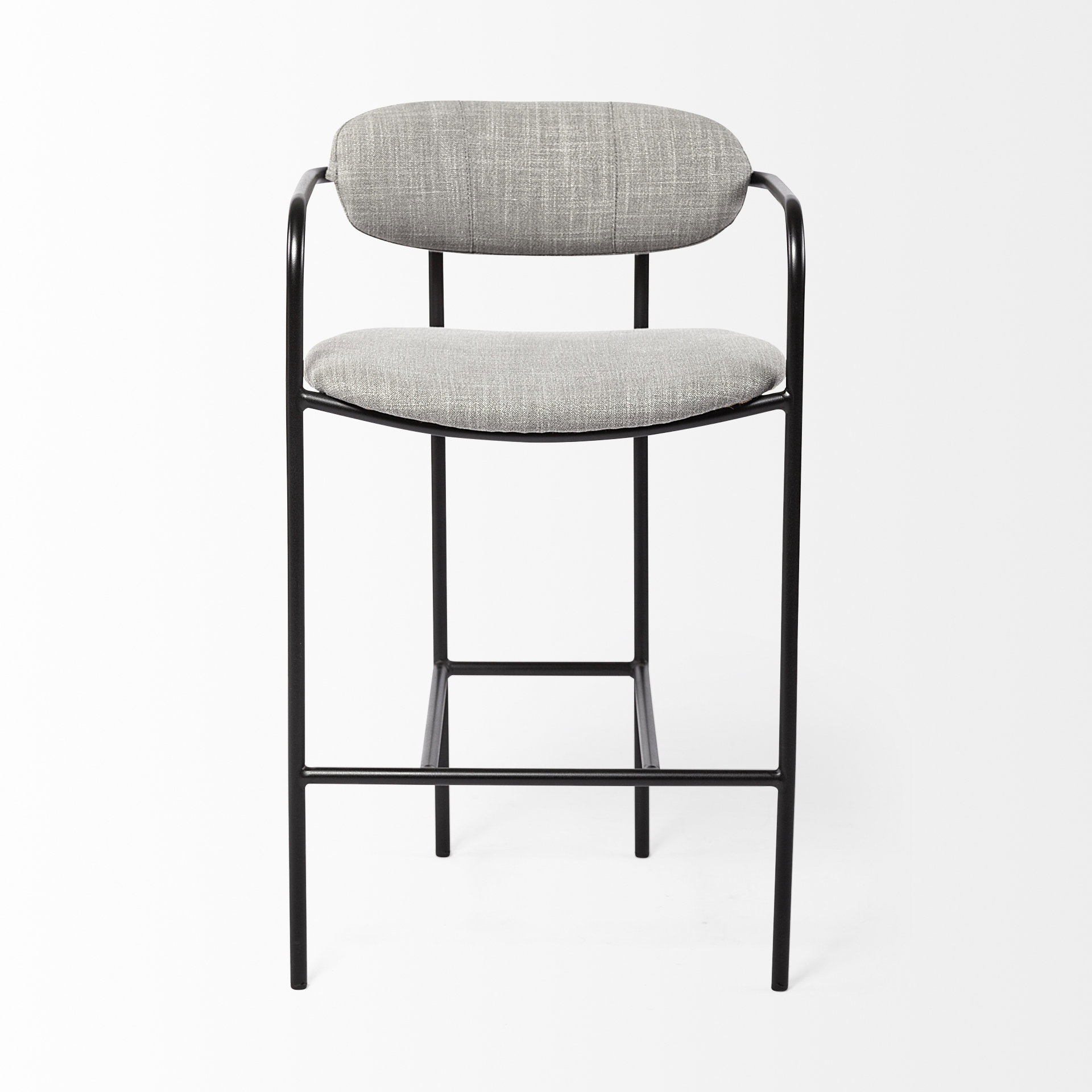 Parker Gray Fabric Seat Black Metal Counter Stool, Counter & Bar Stool by Mercana, 19" length x 19.75" width x 36" height View 4