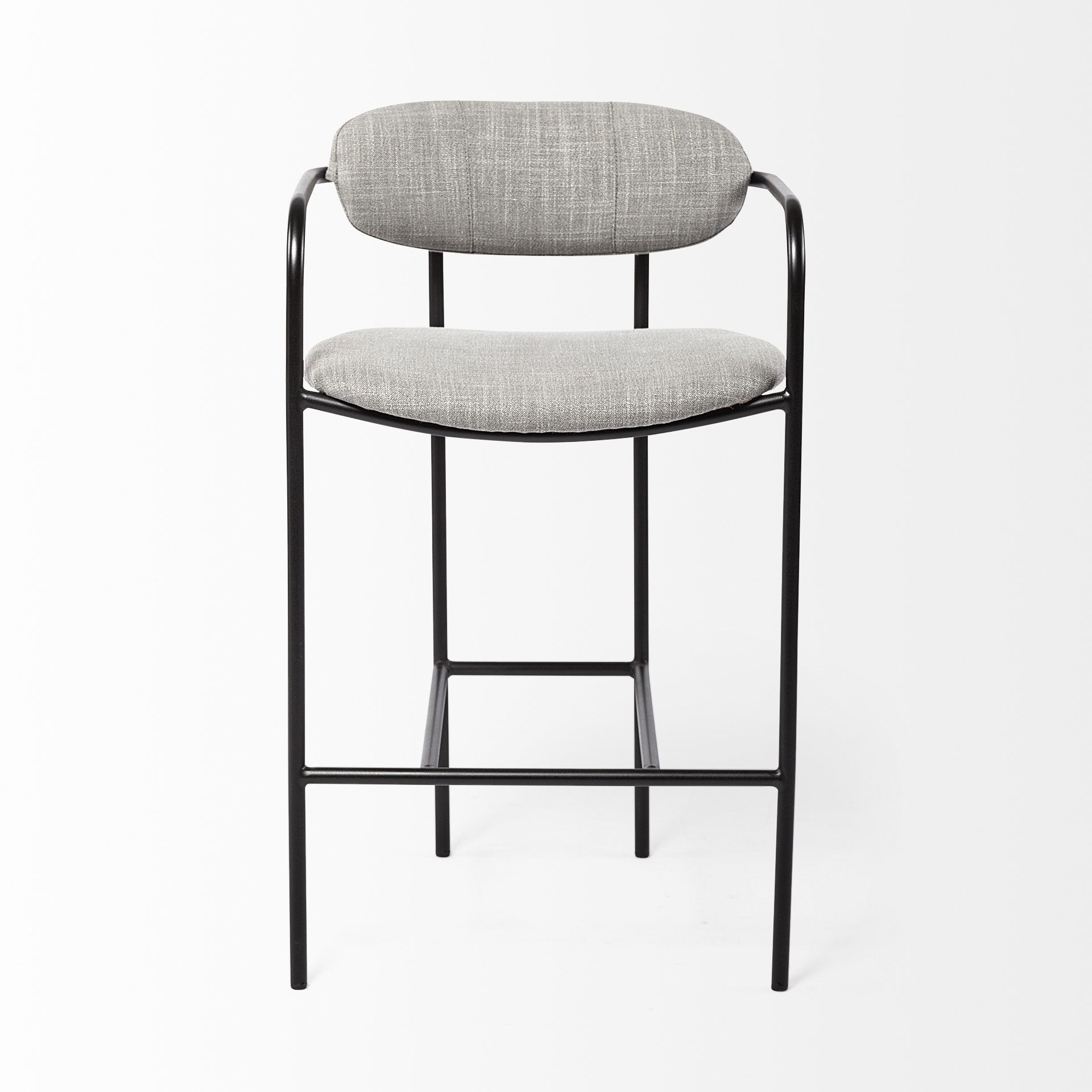 Parker Gray Fabric Seat Black Metal Counter Stool, Counter & Bar Stool by Mercana, 19" length x 19.75" width x 36" height View 7