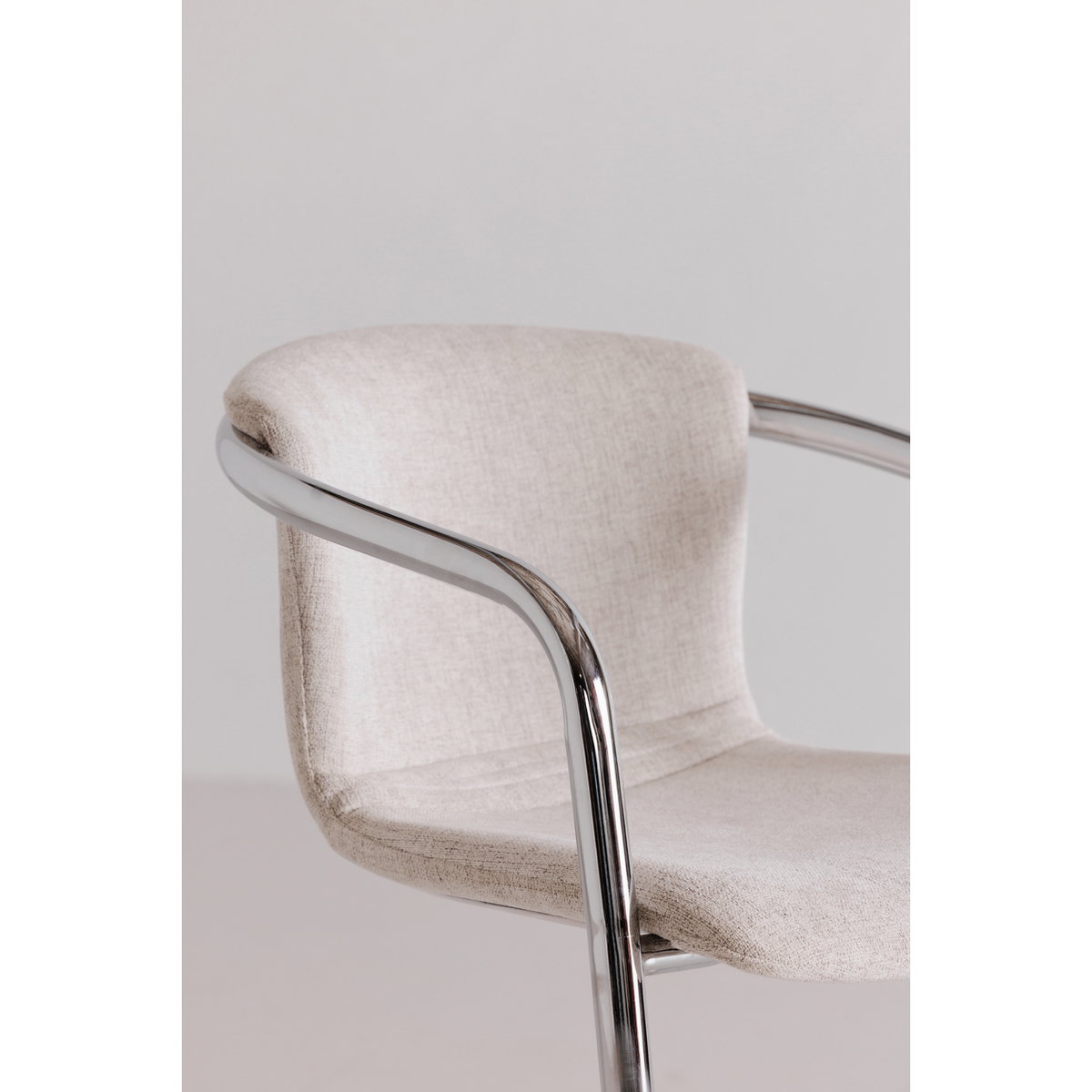 Freeman Chrome Frame Counter Stool Blended Cream - Set Of Two, Counter & Bar Stool by Moe's Home, 22" width x 36" height x 24" depth View 10