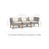 Inou Elements Modular Three-seater Sofa, Outdoor Furniture by Crescent Garden, 6'9.3" width x 2'2.4" height x 2'3.8" depth thumbnail 3
