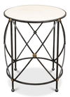 Drum & Fife Lamp Table, Aged Wht Marble, Side & End Table by Sarreid, 24" length x 24" width x 29" height thumbnail 7