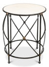 Drum & Fife Lamp Table  Aged Wht Marble, by Sarreid, 2' length x 2' width x 2'5" height thumbnail 7
