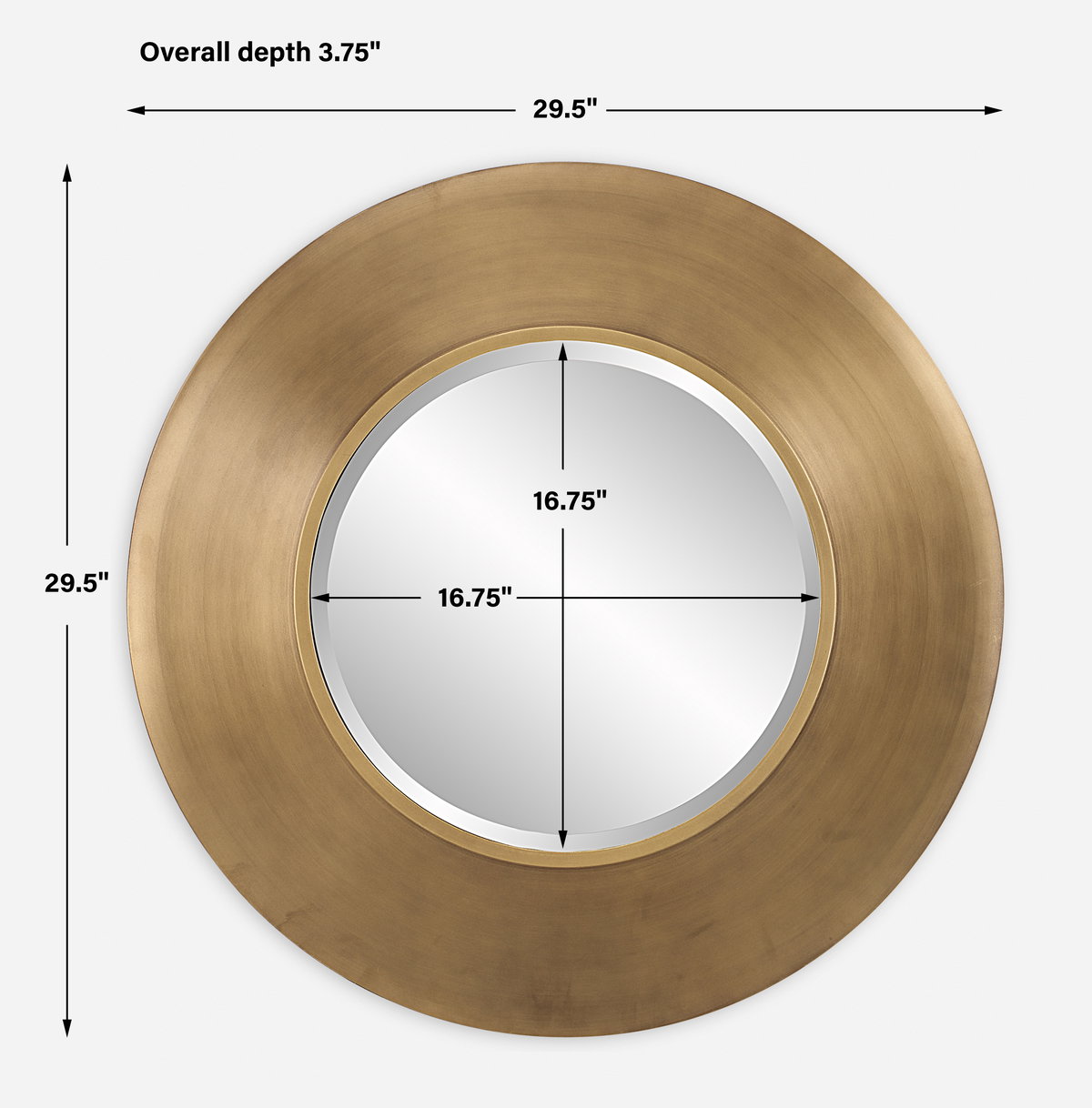Contessa Round Gold Mirror, by Uttermost, 29.5" width x 29.5" height x 3.75" depth View 3