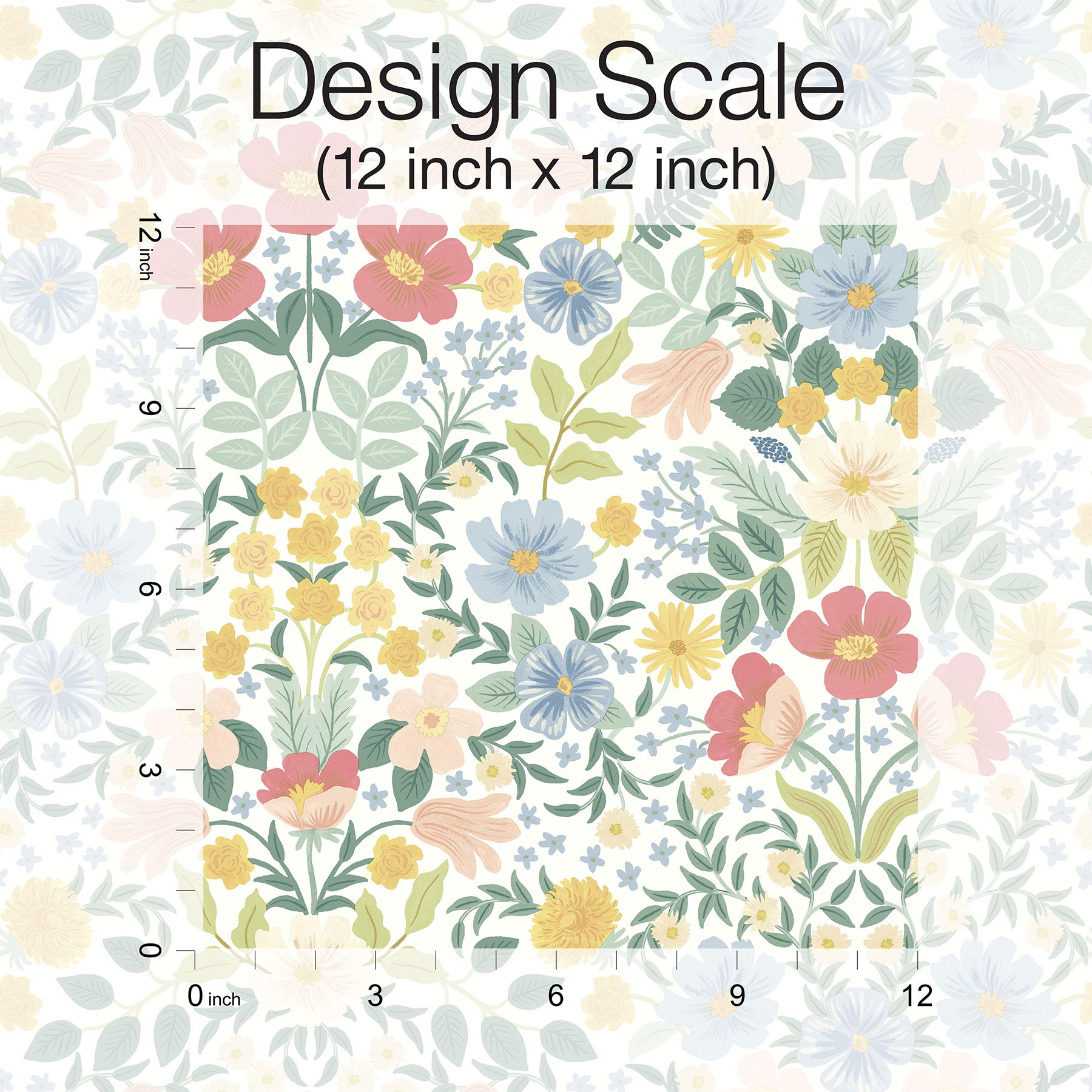 Bramble Garden Pastel Multi Peel & Stick Wallpaper large image 
