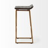 Givens Low Back 32in Seat Bar Stool | Brown Wood with Gold Metal, Counter & Bar Stool by Mercana, 14.1" length x 15.8" width x 32" height thumbnail 5