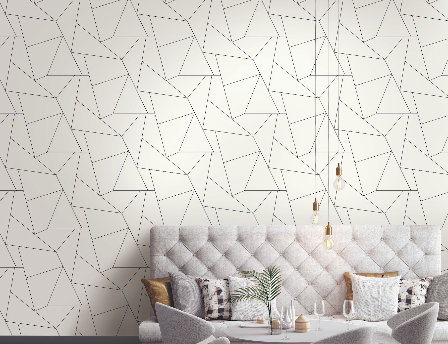 Fractured Prism Black Peel & Stick Wallpaper large image 