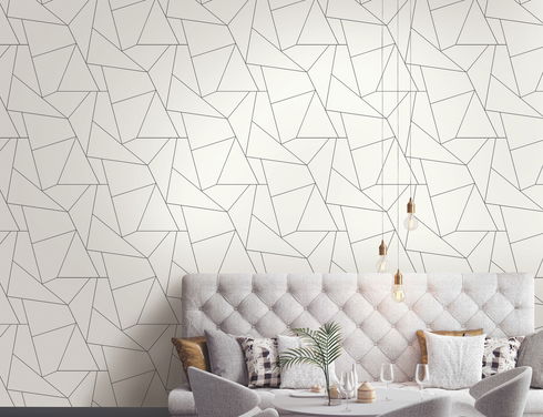 Fractured Prism Black Peel & Stick Wallpaper