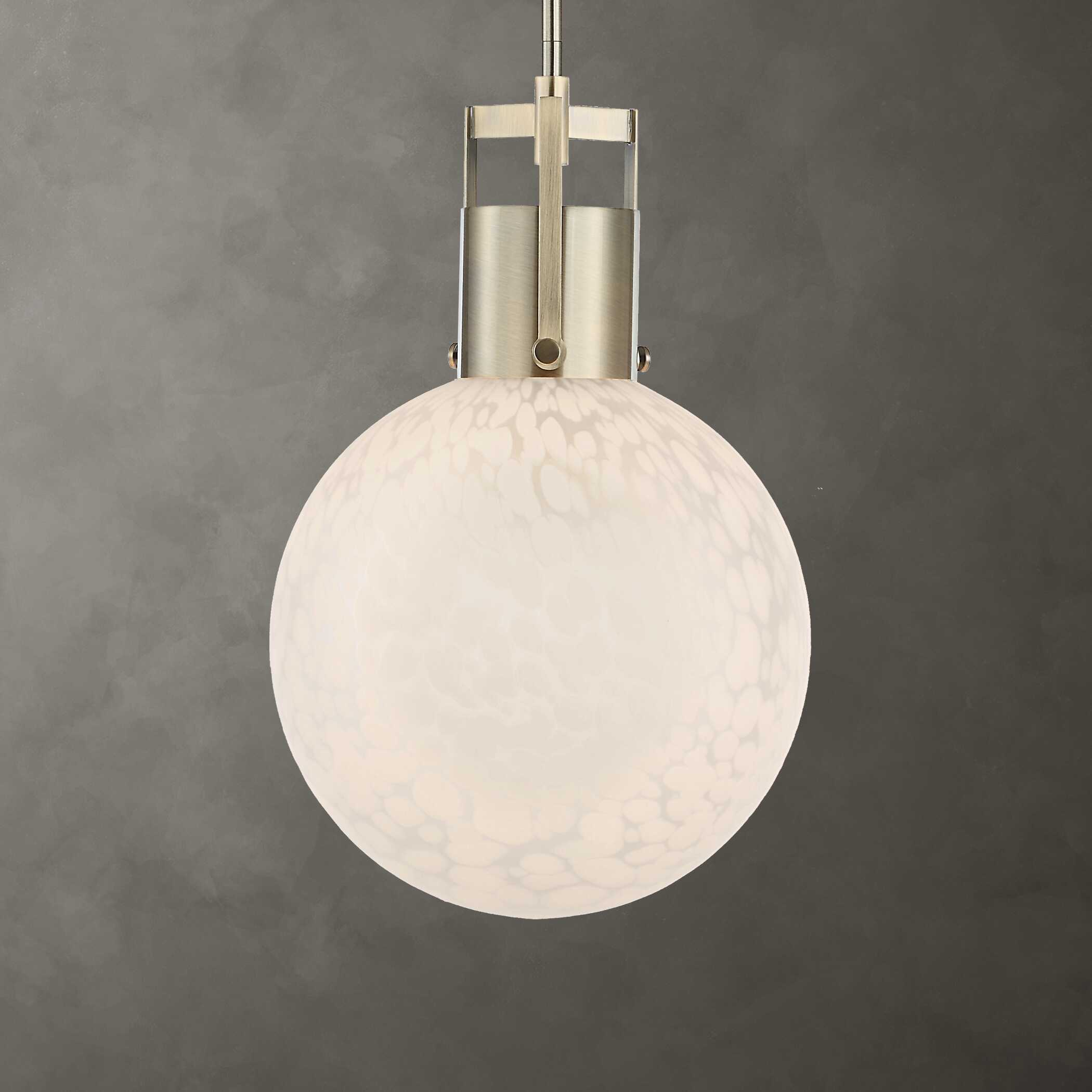Huch 1 Light White Glass Pendant large image 