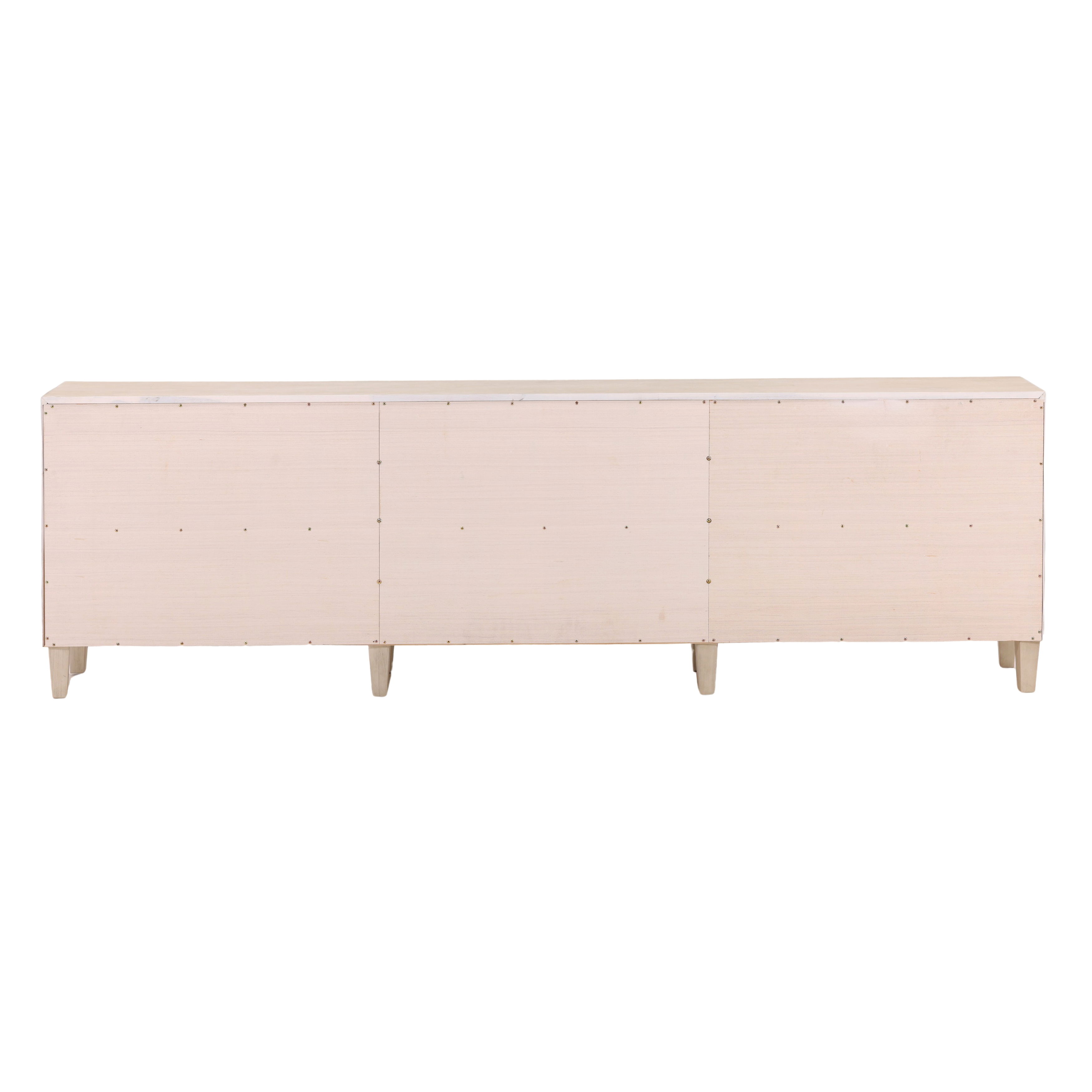 Lugano Sideboard White Wash, Sideboards & Buffet by Dovetail, 109" width x 34" height x 18" depth View 4
