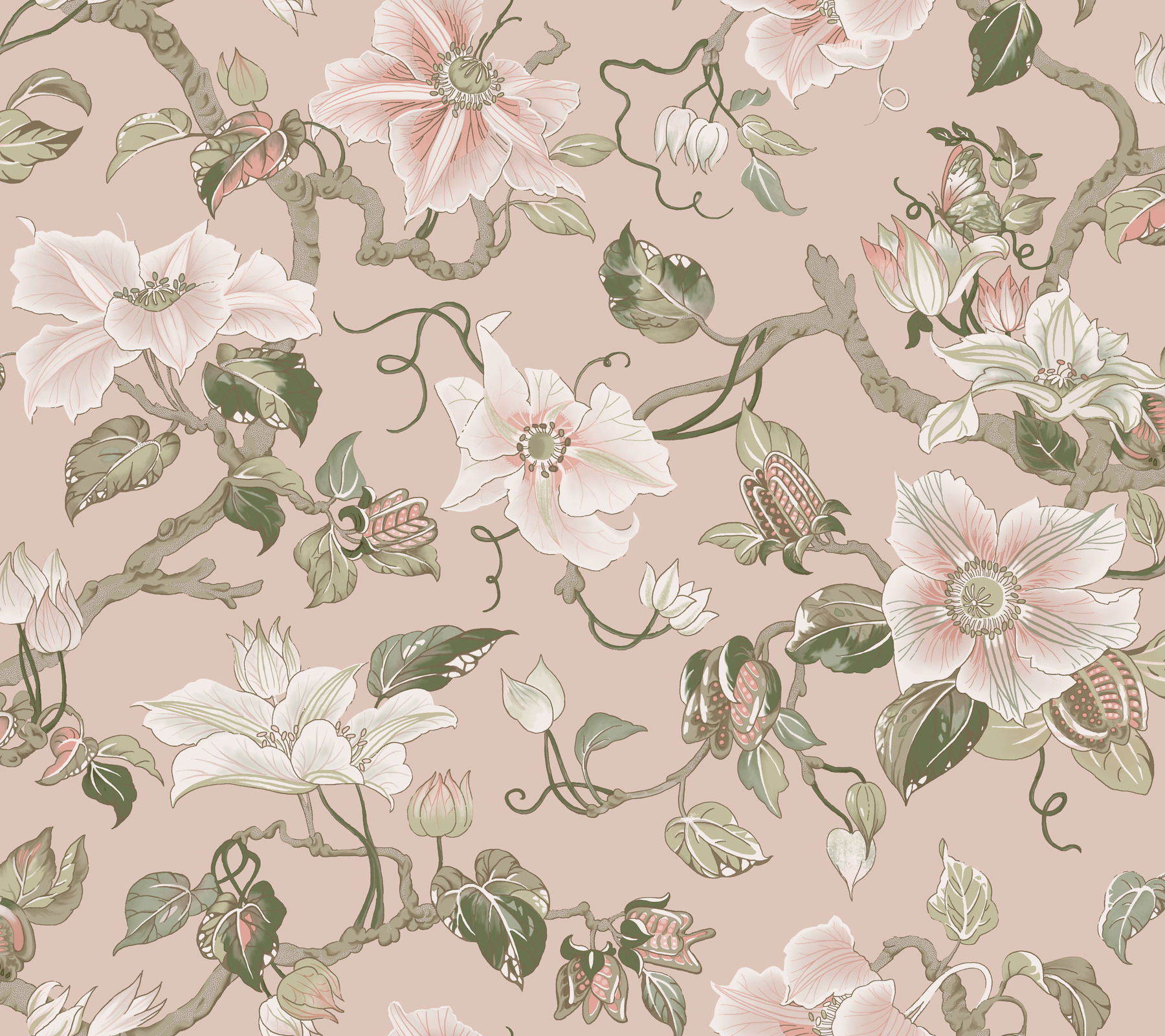Marguerite Vine Blush Wallpaper large image 