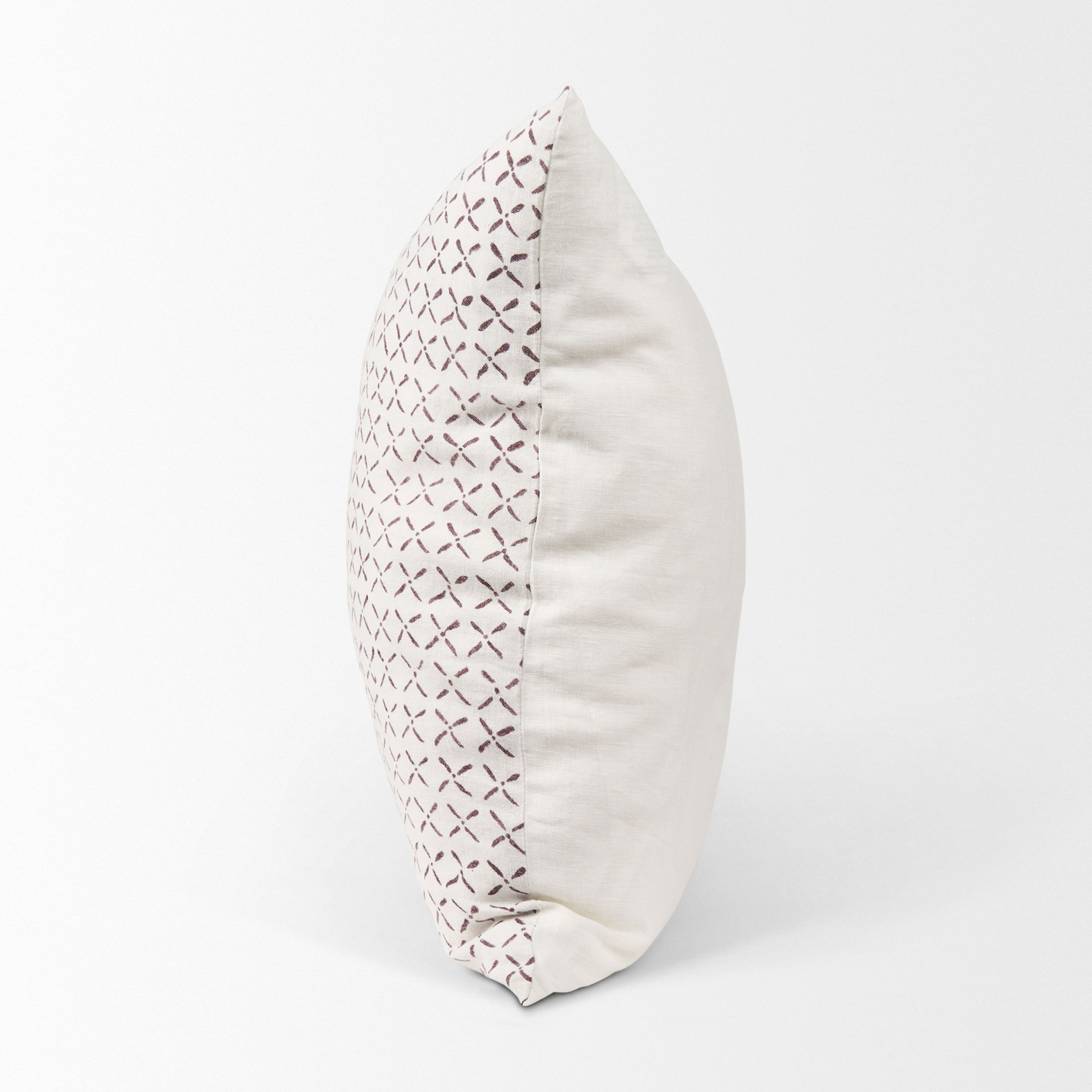Jayden Cream with Merlot Print Linen Square Decorative Pillow Cover large image 