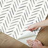 Painted Herringbone Black Peel & Stick Wallpaper thumbnail 2