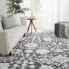 Floral Hand-Knotted Wool Gray Area Rug thumbnail 5