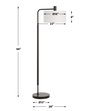 Richie Black Floor Lamp, by Uttermost, 2'2.25" width x 5'6" height x 1'4" depth thumbnail 3