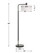 Richie Black Floor Lamp, by Uttermost, 26.25" width x 66" height x 16" depth thumbnail 3