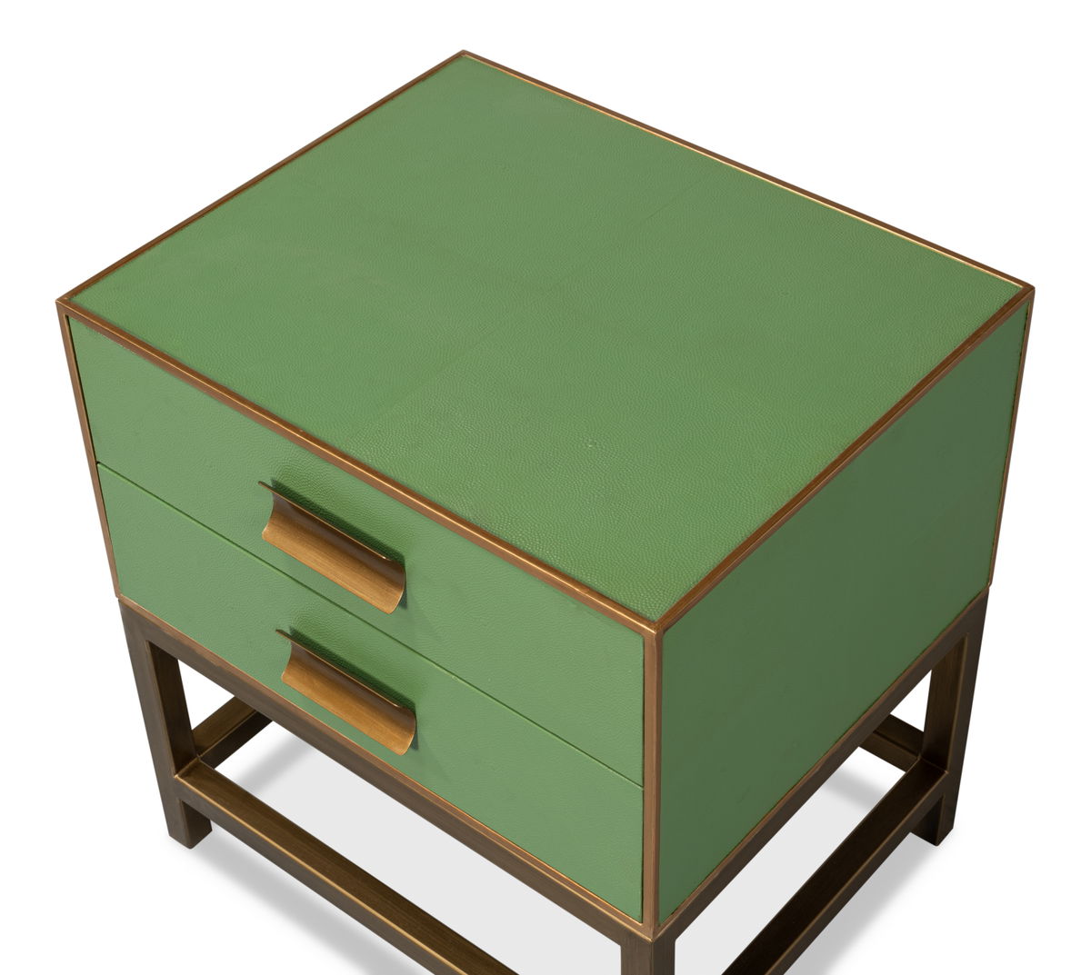 Gideon Shagreen Side Table  Watercress, by Sarreid, 1'6" length x 1'10" width x 2' height View 10