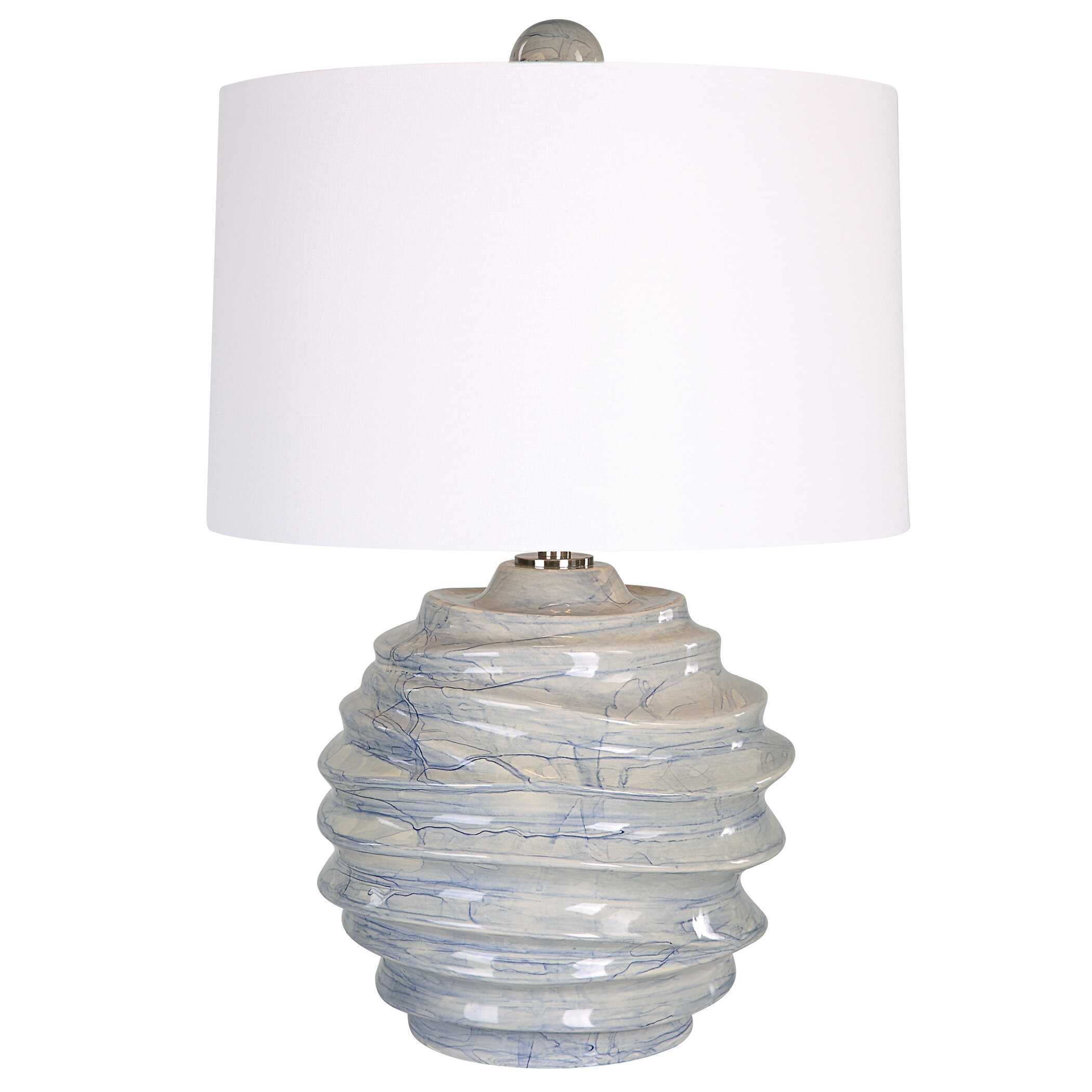 Waves Blue & White Accent Lamp large image 