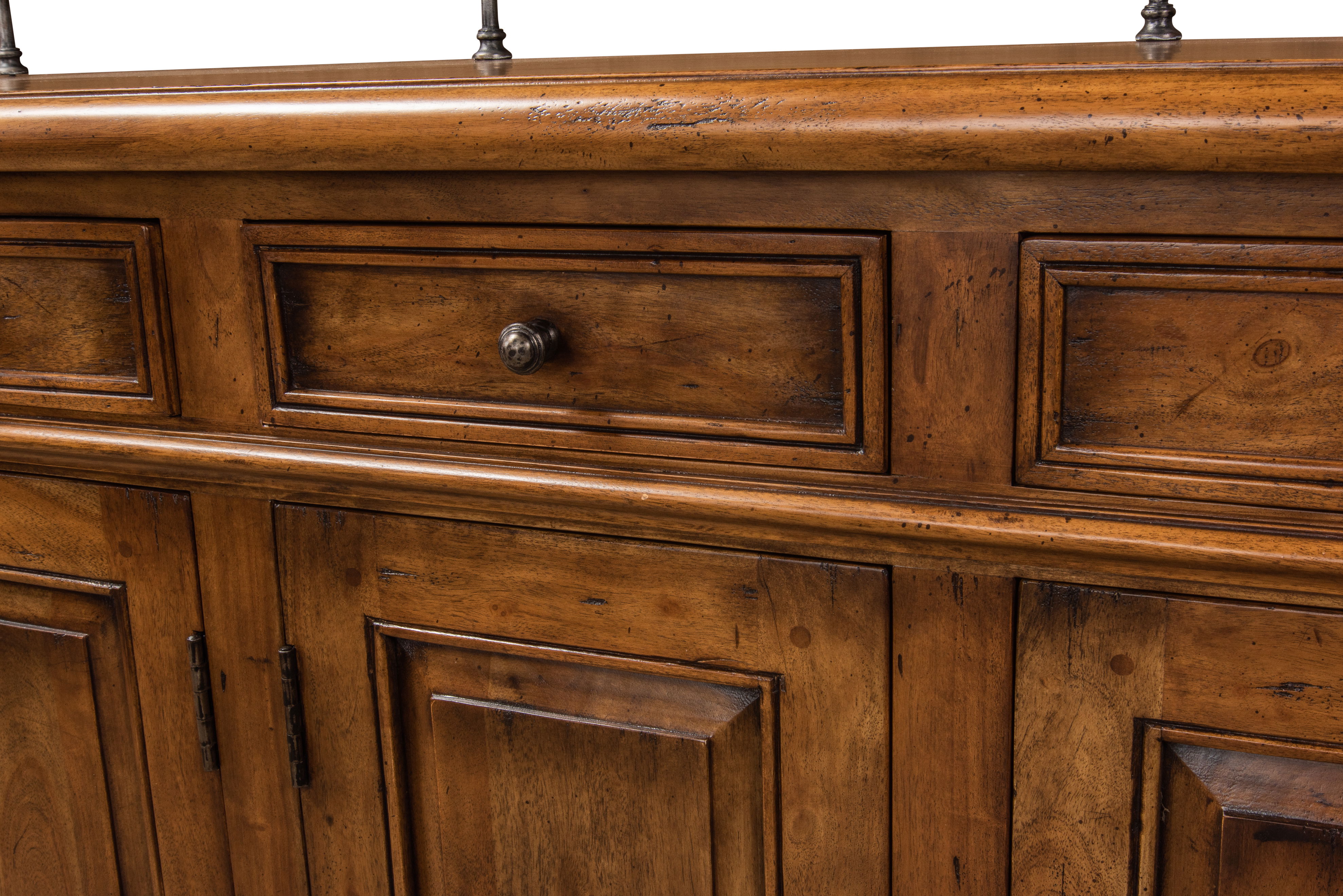 Covent Gardens Sideboard, Fruitwood, Cabinets & Sideboard by Sarreid, 96" length x 12" width x 43" height View 10