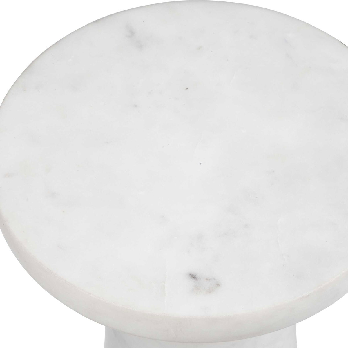 Lirra White Marble Drink Table, Furniture by Uttermost, 8" width x 22" height x 8" depth View 4